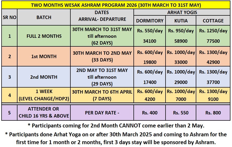 2 Month Ashram Program Registration